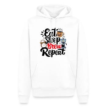 But First Coffee Shirt Funny Coffee Lover T-Shirt - Men’s Premium Organic Hoodie - white - Front - Nico (187cm)