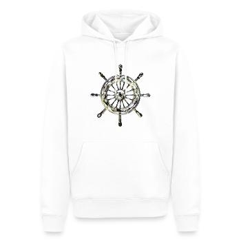 Schrauben-Steuerrad (wrakbraun) - Männer Premium Bio Hoodie - Weiß - Vorne - Nico (187cm)