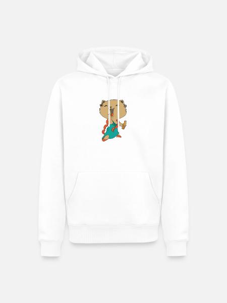 Cat with beer - Men’s Premium Organic Hoodie - white