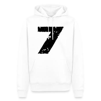 7 Maillot numéro - Sweat à capuche Premium bio Homme - blanc - Devant - Nico (187cm)