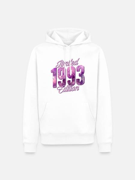 1993 Naissance femme d’anniversaire - Sweat à capuche Premium bio Homme - blanc