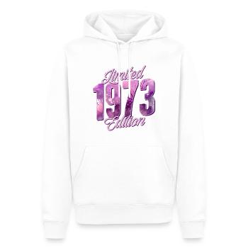 1973 Naissance femme d’anniversaire - Sweat à capuche Premium bio Homme - blanc - Devant - Nico (187cm)