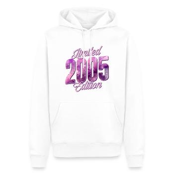 2005 Naissance femme d’anniversaire - Sweat à capuche Premium bio Homme - blanc - Devant - Nico (187cm)