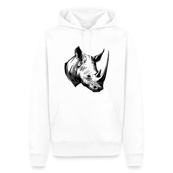 Nashorn Tier Silhouette - Männer Premium Bio Hoodie - Weiß - Vorne - Nico (187cm)