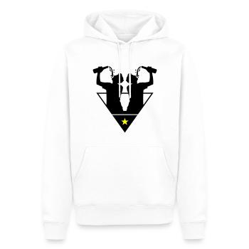 Bouteille de l’équipe Drinker - Sweat à capuche Premium bio Homme - blanc - Devant - Nico (187cm)