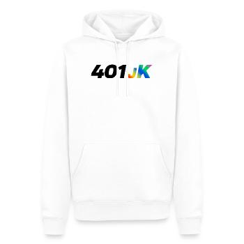401JK Regenbogen Gradient - Männer Premium Bio Hoodie - Weiß - Vorne - Nico (187cm)