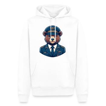 Cute Bear Pilot - Männer Premium Bio Hoodie - Weiß - Vorne - Nico (187cm)