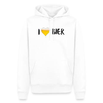 Bierliebe - Männer Premium Bio Hoodie - Weiß - Vorne - Nico (187cm)