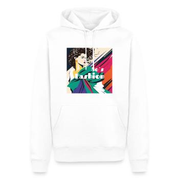 Mode 80 s - Sweat à capuche Premium bio Homme - blanc - Devant - Nico (187cm)