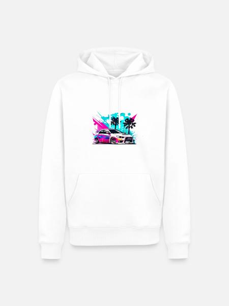 Miami Car 7 - Men’s Premium Organic Hoodie - white