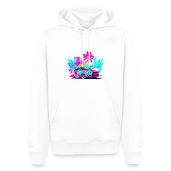 Miami Voiture 5 - Sweat à capuche Premium bio Homme - blanc - Devant - Nico (187cm)