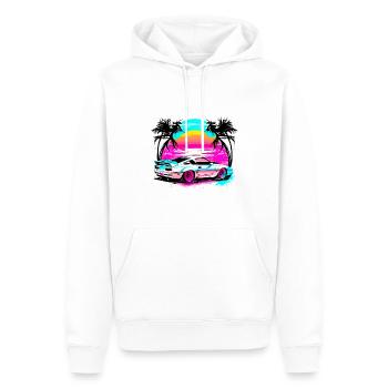 Miami Voiture 2 - Sweat à capuche Premium bio Homme - blanc - Devant - Nico (187cm)