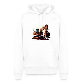 Bagger| Schaufelbagger | Retro - Männer Premium Bio Hoodie - Weiß - Vorne - Nico (187cm)