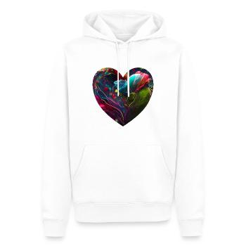 Cœur aux couleurs vives - Sweat à capuche Premium bio Homme - blanc - Devant - Nico (187cm)
