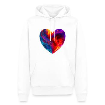 Cœur coloré avec feu - Sweat à capuche Premium bio Homme - blanc - Devant - Nico (187cm)