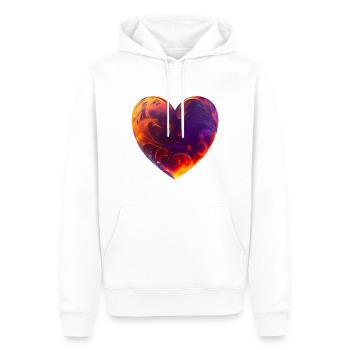 Cœur coloré avec feu - Sweat à capuche Premium bio Homme - blanc - Devant - Nico (187cm)