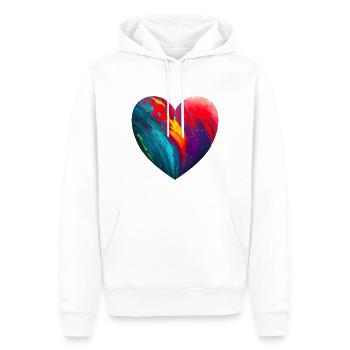 Cœur aux couleurs vives - Sweat à capuche Premium bio Homme - blanc - Devant - Nico (187cm)
