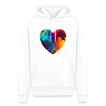Cœur aux couleurs vives - Sweat à capuche Premium bio Homme - blanc - Devant - Nico (187cm)