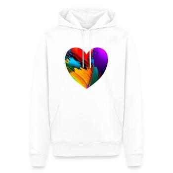 Cœur aux couleurs vives - Sweat à capuche Premium bio Homme - blanc - Devant - Nico (187cm)