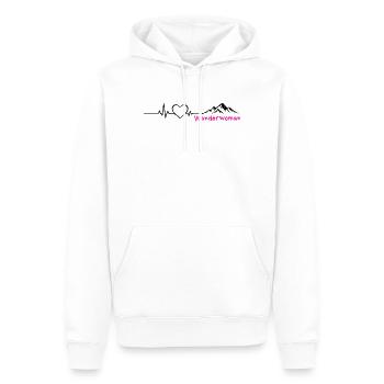 Cœur de randonnée des montagnes Wanderwoman - Sweat à capuche Premium bio Homme - blanc - Devant - Nico (187cm)