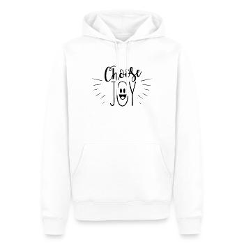 choose joy - Männer Premium Bio Hoodie - Weiß - Vorne - Nico (187cm)