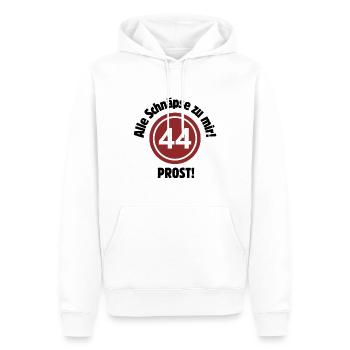 44. Geburtstag – Alle Schnäpse zu mir! Schnapszahl - Männer Premium Bio Hoodie - Weiß - Vorne - Nico (187cm)