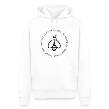 Bee Biene Be Kind Fun Humble Positive - Motivation - Männer Premium Bio Hoodie - Weiß - Vorne - Nico (187cm)