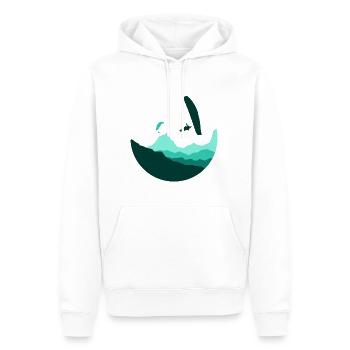 Montagnes en cercle Parapente turquoise - Sweat à capuche Premium bio Homme - blanc - Devant - Nico (187cm)