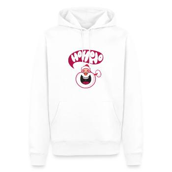 Ho, Ho, Ho - Père Noël - Sweat à capuche Premium bio Homme - blanc - Devant - Nico (187cm)