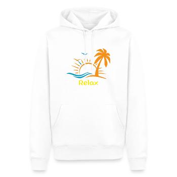 Relax - Männer Premium Bio Hoodie - Weiß - Vorne - Nico (187cm)