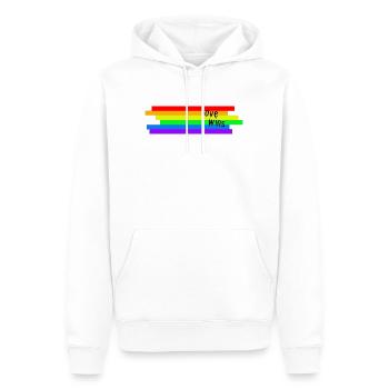 Rainbow amour homosexualité égalité - Sweat à capuche Premium bio Homme - blanc - Devant - Nico (187cm)