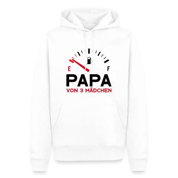 PAPA DREI MÄDCHEN VATER 3 TÖCHTER VATERTAG - Männer Premium Bio Hoodie - Weiß - Vorne - Nico (187cm)