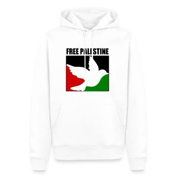 Free palestine - Sweat à capuche Premium bio Homme - blanc - Devant - Nico (187cm)