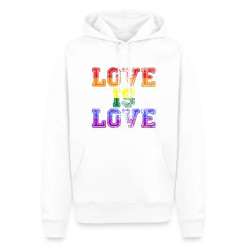 Love Is Love LGBTQ Rainbow Pride - Sweat à capuche Premium bio Homme - blanc - Devant - Nico (187cm)