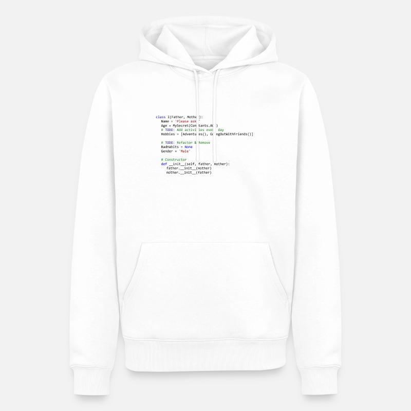 I as python class - Männer Premium Bio Hoodie - Weiß