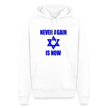 Never again is now - Sweat à capuche Premium bio Homme - blanc - Devant - Nico (187cm)