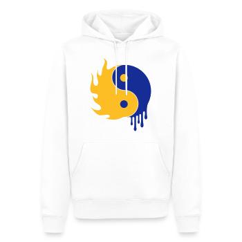 Ying Yang - Männer Premium Bio Hoodie - Weiß - Vorne - Nico (187cm)