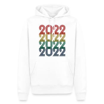 Cool Retro 2022, 1 Jahr, Kinder zum 1. Geburtstag - Männer Premium Bio Hoodie - Weiß - Vorne - Nico (187cm)