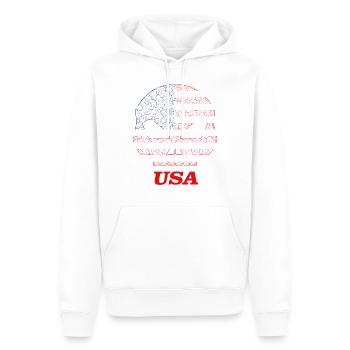 Skull USA United States - Männer Premium Bio Hoodie - Weiß - Vorne - Nico (187cm)