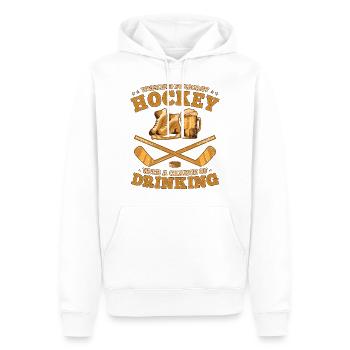 Hockey und Bier Wintersport auf dem Eis - Männer Premium Bio Hoodie - Weiß - Vorne - Nico (187cm)