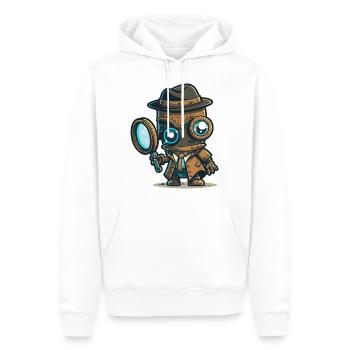 Detektiv-Bot - Männer Premium Bio Hoodie - Weiß - Vorne - Nico (187cm)
