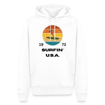 SURFIN' U.S.A. 1973 - Men’s Premium Organic Hoodie - white - Front - Nico (187cm)