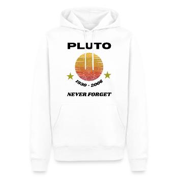 Pluto Never Forget 1930-2006 - Männer Premium Bio Hoodie - Weiß - Vorne - Nico (187cm)