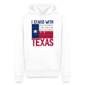 I Stand With Texas - Men’s Premium Organic Hoodie - white - Front - Nico (187cm)