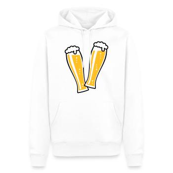 2 verres à bière de blé toast (bière de blé / 2C) - Sweat à capuche Premium bio Homme - blanc - Devant - Nico (187cm)