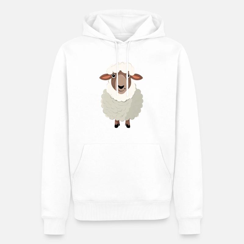 Mouton - Sweat à capuche Premium bio Homme - blanc