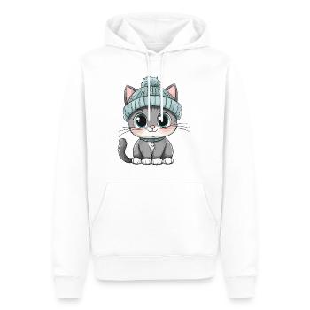 Chat mignon mignon bébé enfants animal dessin animé - Sweat à capuche Premium bio Homme - blanc - Devant - Nico (187cm)