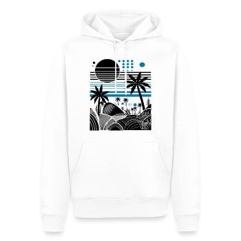 Vacances Plage Palmier Vagues Cadeau - Sweat à capuche Premium bio Homme - blanc - Devant - Nico (187cm)