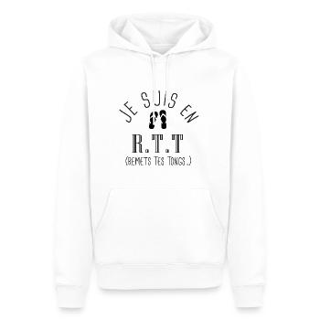 Humour Vacances cadeau Homme femme - Sweat à capuche Premium bio Homme - blanc - Devant - Nico (187cm)