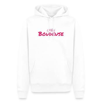 Miss boudeuse - Sweat à capuche Premium bio Homme - blanc - Devant - Nico (187cm)